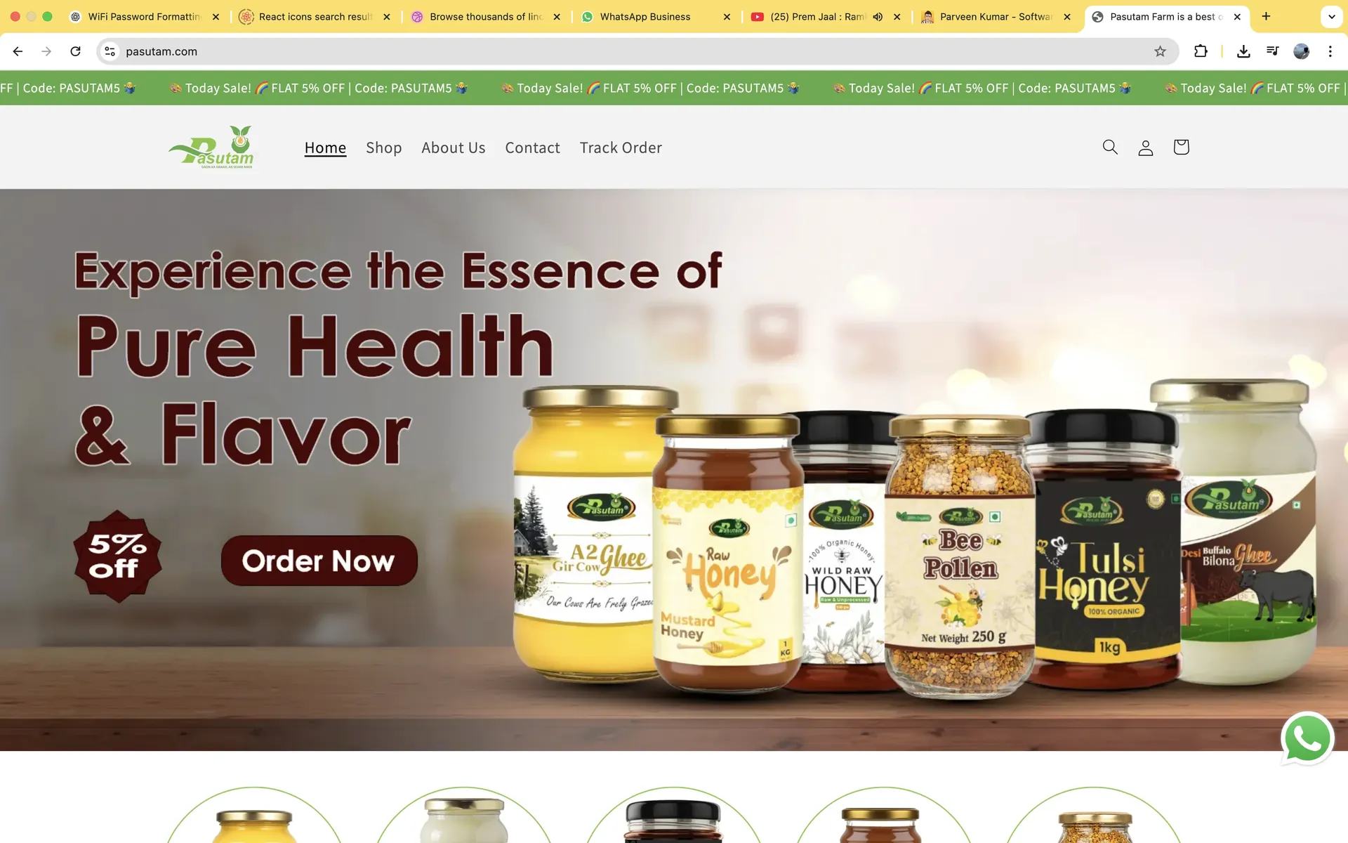 Pasutam Farm Storefront — E-commerce Website