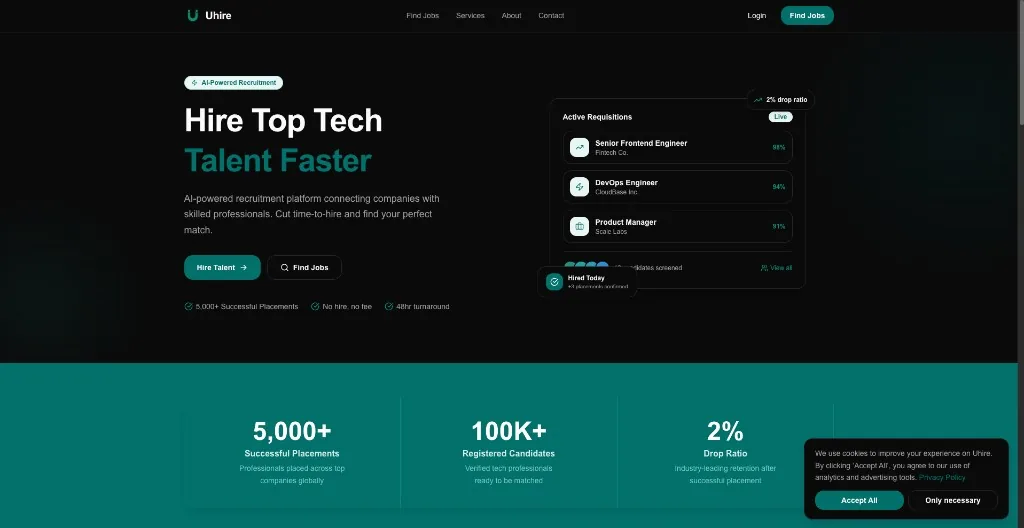 Uhire product screenshot
